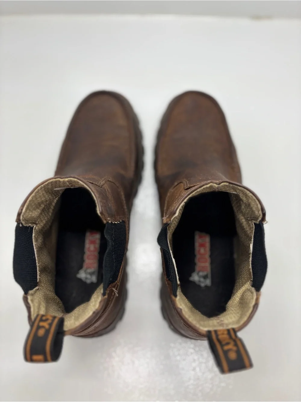 Rocky Outback Twin GTX Brown Leather Chelsea Boots Men’s 12W Waterproof Gore-Tex